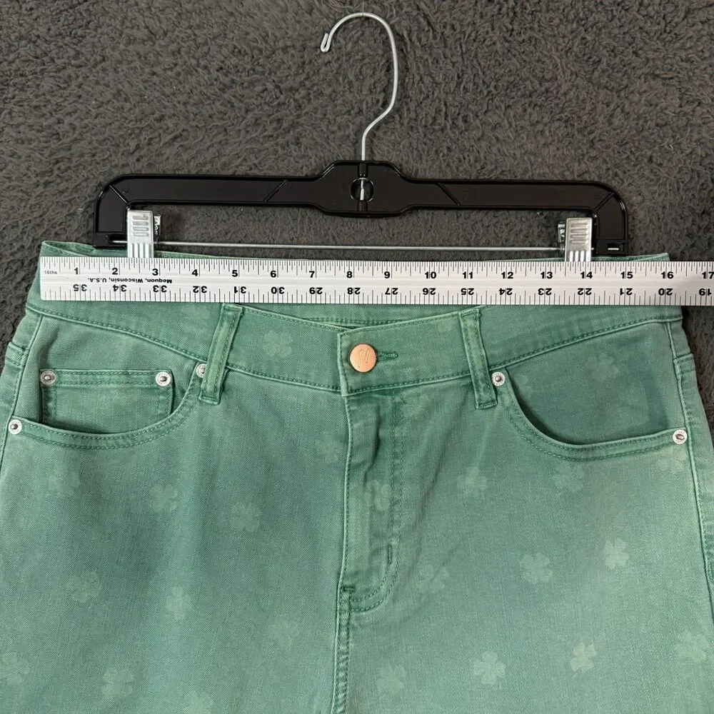 Mugsy Jeans Mens 34x30 Green Murphys Shamrock Slim Fit Stretch Denim Pants